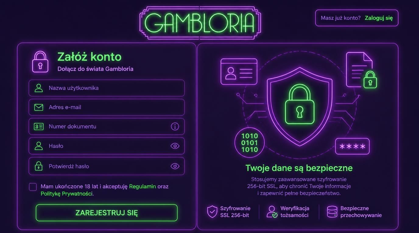 FormRejestracja z tarczą bezpieczeństwa i ikoną dokumentu